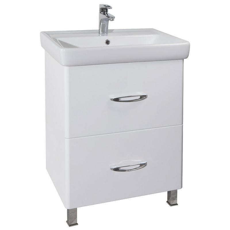 Тумба под раковину Bellezza Джела 60 4639809110014 2 ящика Белая, купить, цена, заказать, магазин, доставка, скидка, промокод, купить, цена, заказать, магазин, доставка, скидка, промокод