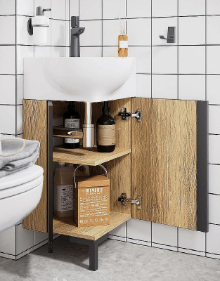 Тумба под раковину Aqwella Porto 45 POR0104DB угловая Дуб балтийский