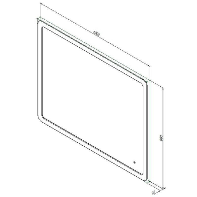 Зеркало Aquanet Ирис 100 326448 с подсветкой с сенсорным выключателем и подогревом