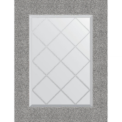 Зеркало Evoform Exclusive-G 74х56 BY 4023 с гравировкой в багетной раме - Чеканка серебряная 90