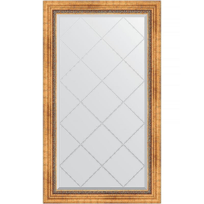 Зеркало Evoform Exclusive-G 131х76 BY 4232 с гравировкой в багетной раме - Римское золото 88