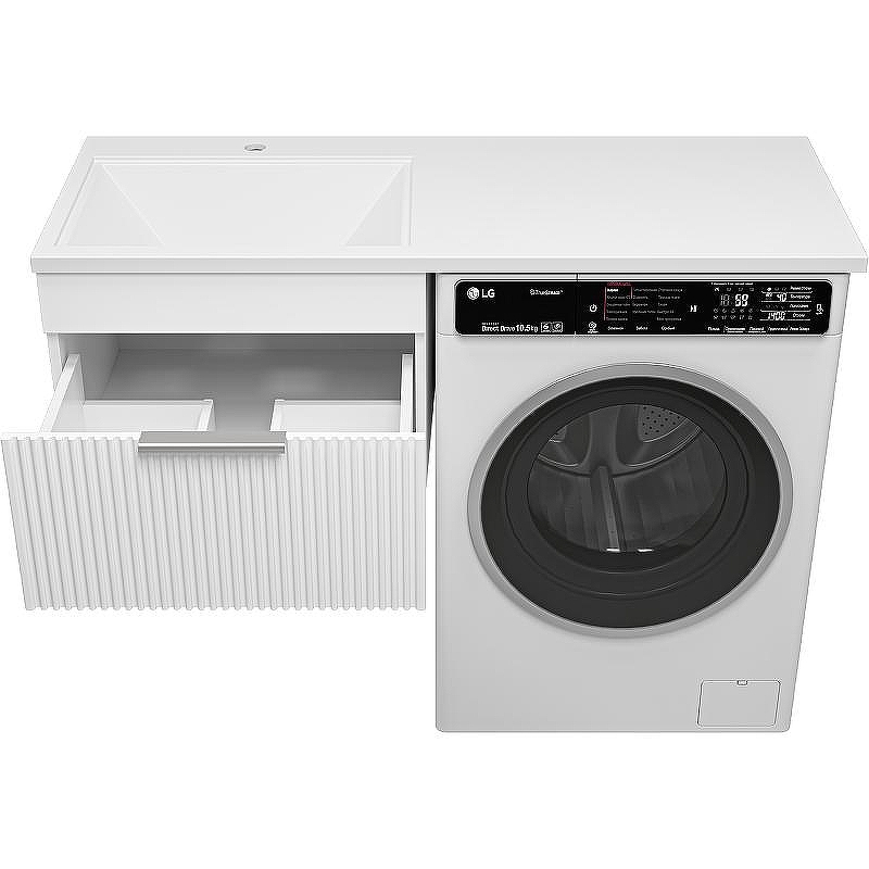 Тумба с раковиной Brevita Enfida 120 L УТ000016089 подвесная Белая матовая, купить, цена, заказать, магазин, доставка, скидка, промокод, купить, цена, заказать, магазин, доставка, скидка, промокод