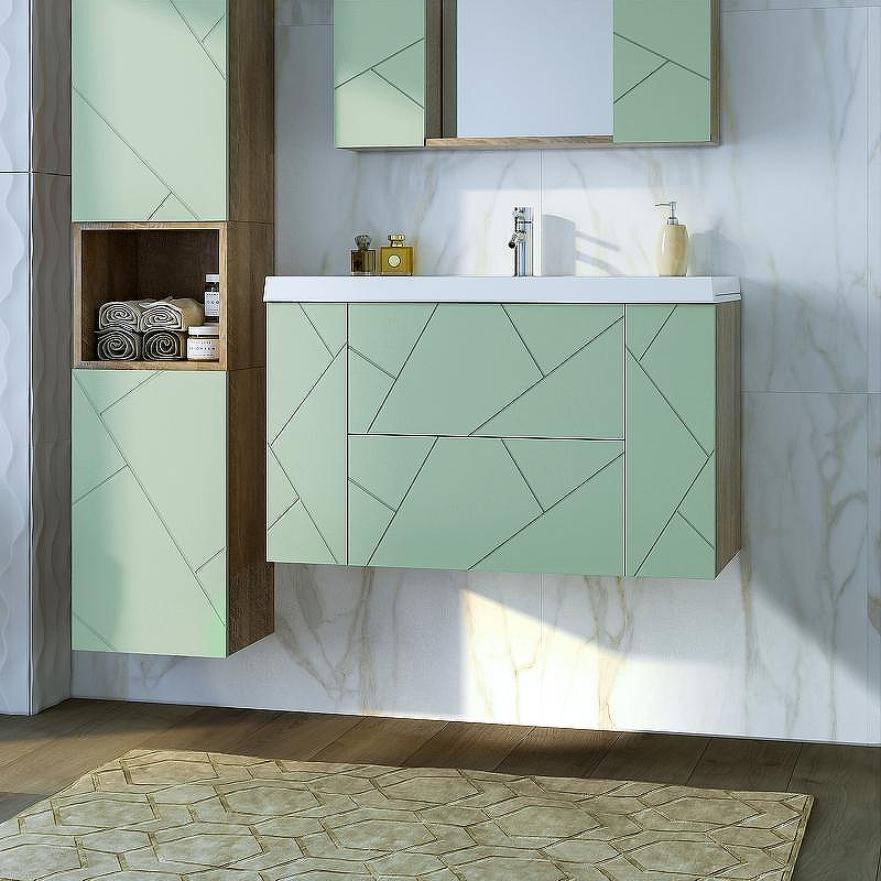 Тумба под раковину Бриклаер Кристалл 90 4627125417184 подвесная Фисташка Дуб гранж песочный, купить, цена, заказать, магазин, доставка, скидка, промокод, купить, цена, заказать, магазин, доставка, скидка, промокод