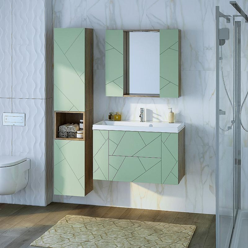 Тумба под раковину Бриклаер Кристалл 90 4627125417184 подвесная Фисташка Дуб гранж песочный, купить, цена, заказать, магазин, доставка, скидка, промокод, купить, цена, заказать, магазин, доставка, скидка, промокод