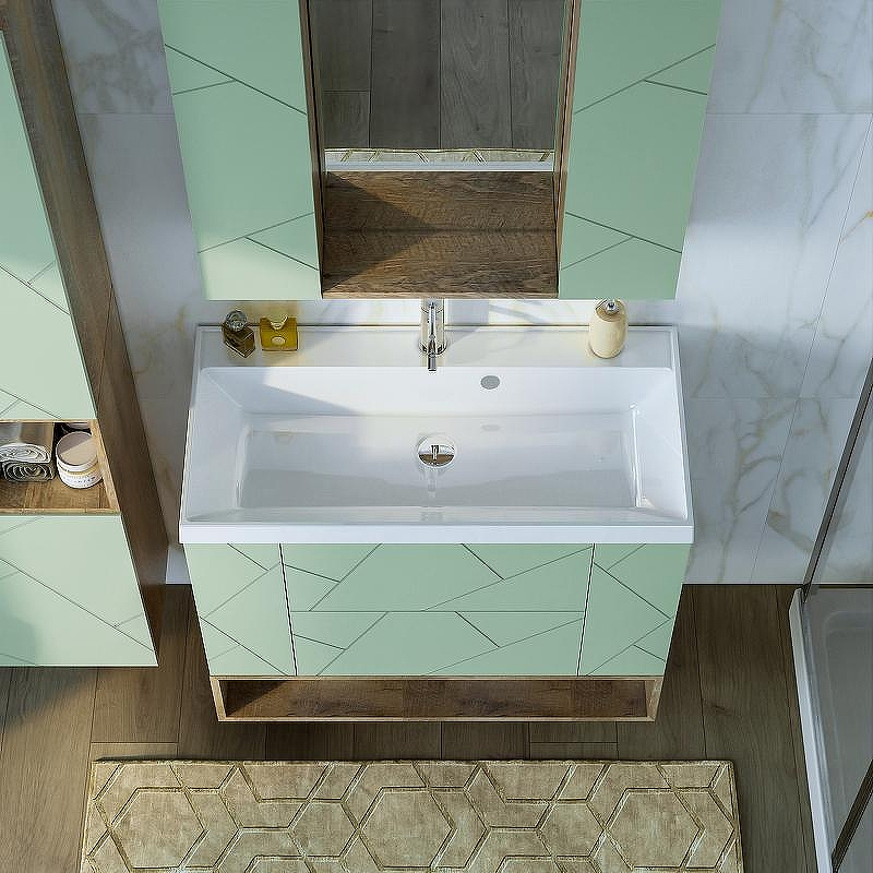 Тумба под раковину Бриклаер Кристалл 90 4627125417184 подвесная Фисташка Дуб гранж песочный, купить, цена, заказать, магазин, доставка, скидка, промокод, купить, цена, заказать, магазин, доставка, скидка, промокод