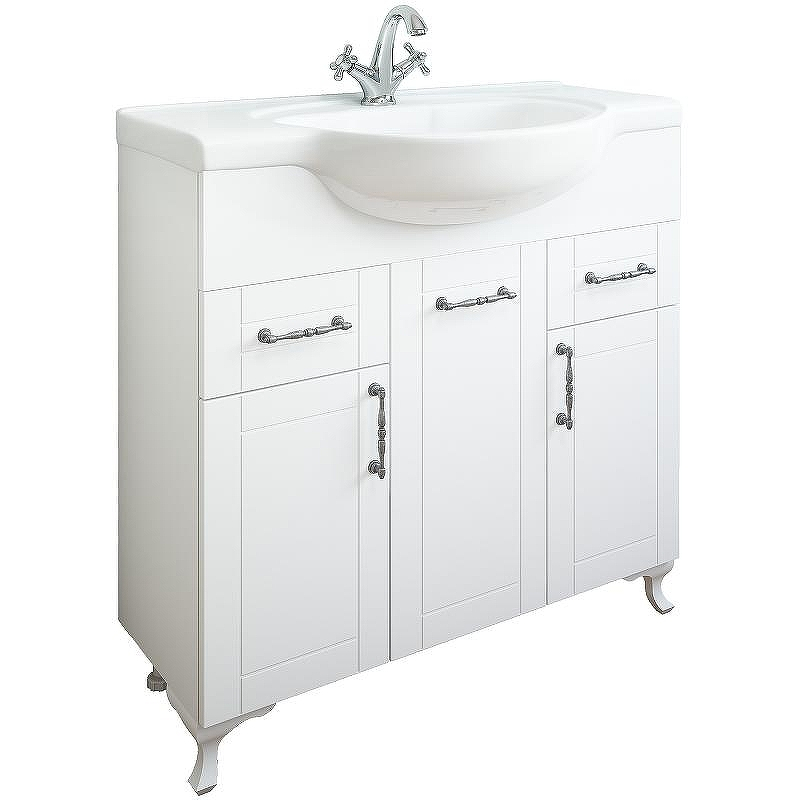 Тумба под раковину Sanflor Глория 85 С000005710 Белая матовая, купить, цена, заказать, магазин, доставка, скидка, промокод, купить, цена, заказать, магазин, доставка, скидка, промокод