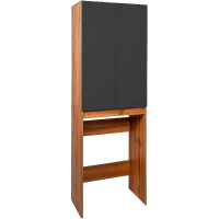 Шкаф пенал VIANT Бостон 65 VBOS645G-SHSM над стиральной машиной Графит матовый Дуб Вотан, купить, цена, заказать, магазин, доставка, скидка, промокод, купить, цена, заказать, магазин, доставка, скидка, промокод