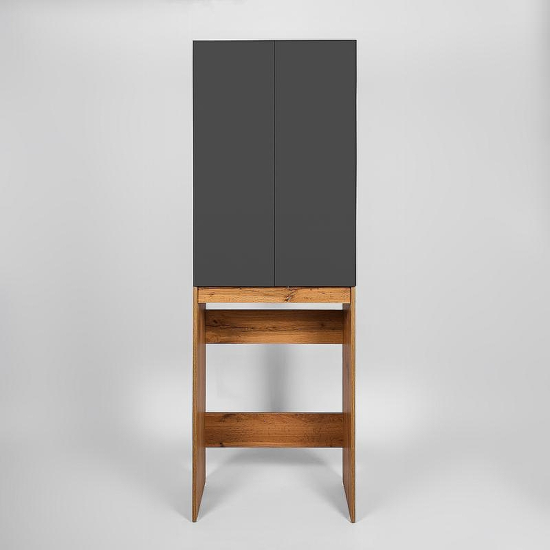 Шкаф пенал VIANT Бостон 65 VBOS645G-SHSM над стиральной машиной Графит матовый Дуб Вотан, купить, цена, заказать, магазин, доставка, скидка, промокод, купить, цена, заказать, магазин, доставка, скидка, промокод