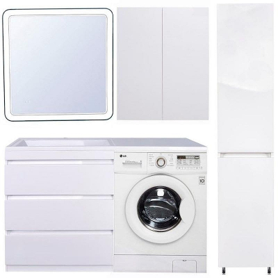 Тумба под раковину Style Line Даллас 140 Люкс Plus Белая