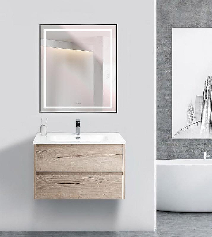 Зеркало BelBagno Kraft 70 SPC-KRAFT-700-800-LED-TCH-WARM-NERO с подсветкой Черное с сенсорным выключателем и подогревом, купить, цена, заказать, магазин, доставка, скидка, промокод, купить, цена, заказать, магазин, доставка, скидка, промокод