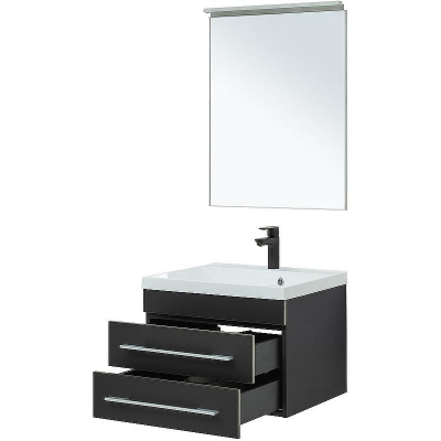 Комплект мебели для ванной Aquanet Верона 58 287636 подвесной Черный матовый