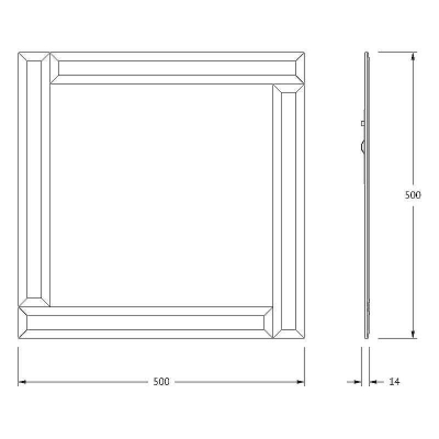 Зеркало Evoform Style 50x50 BY 0825 с зеркальным обрамлением - цвет Графит
