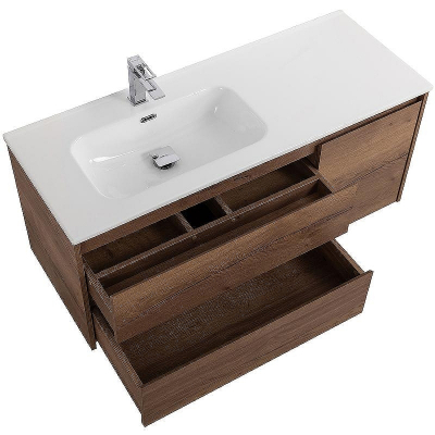 Тумба под раковину BelBagno Kraft 100 L KRAFT-1000-2C-1A-SO-RT-L подвесная Rovere Tabacco