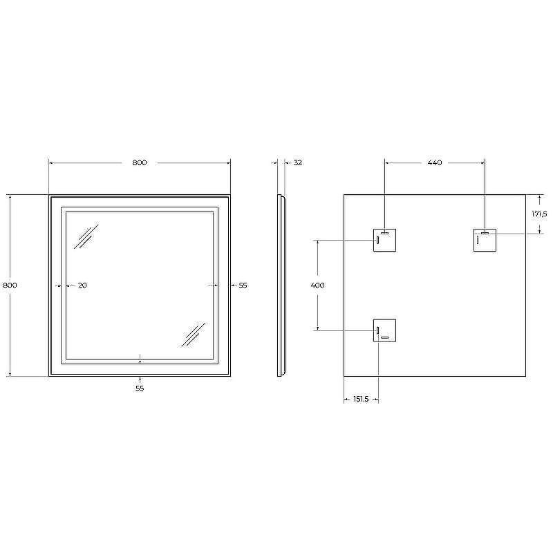 Зеркало BelBagno Kraft 80 SPC-KRAFT-800-800-SENS-AL с подсветкой Сатин с сенсорным выключателем, купить, цена, заказать, магазин, доставка, скидка, промокод, купить, цена, заказать, магазин, доставка, скидка, промокод