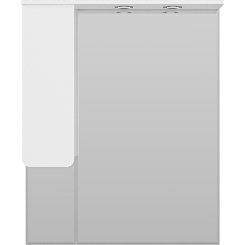 Зеркало со шкафом Misty Чегет 85 L П-Чег-02085-01Л с подсветкой Белое глянцевое, купить, цена, заказать, магазин, доставка, скидка, промокод, купить, цена, заказать, магазин, доставка, скидка, промокод