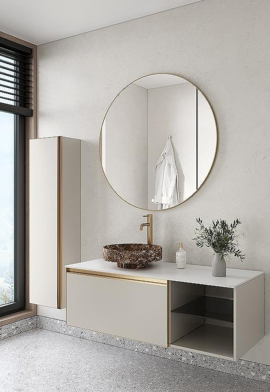 Тумба под раковину Boheme Armadi Art Quatro 6 120 790-M6-120-CM-MG подвесная Кашемир профиль Золото матовое, купить, цена, заказать, магазин, доставка, скидка, промокод, купить, цена, заказать, магазин, доставка, скидка, промокод