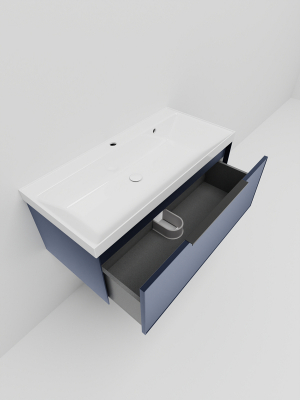 Тумба под раковину La Fenice Simpla 100 FNC-01-SIM-BG-100 подвесная Синяя матовая