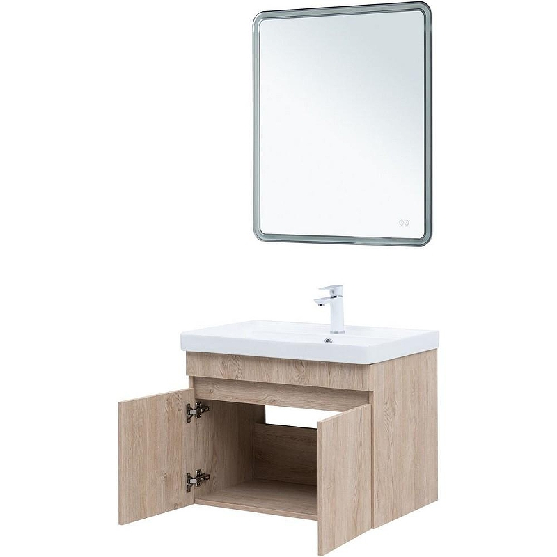 Тумба под раковину Aquanet Оптима 70 344804 подвесная Дуб светлый, купить, цена, заказать, магазин, доставка, скидка, промокод, купить, цена, заказать, магазин, доставка, скидка, промокод