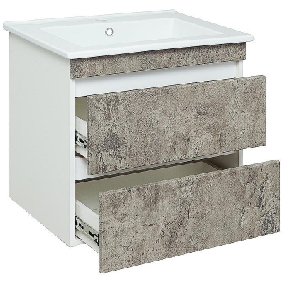 Тумба под раковину Runo Манхэттен 75 00-00001019 Серый бетон Белая