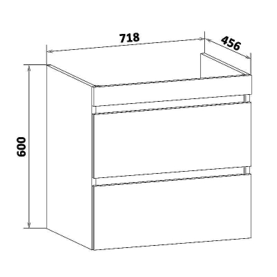 Тумба под раковину Runo Манхэттен 75 00-00001019 Серый бетон Белая