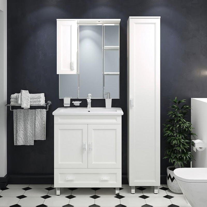 Тумба с раковиной Misty Дива 65 УТ000011766 Белая, купить, цена, заказать, магазин, доставка, скидка, промокод, купить, цена, заказать, магазин, доставка, скидка, промокод