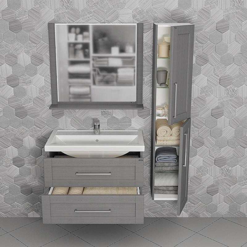 Тумба под раковину СанТа Венера 80 221024 подвесная Дуб серый, купить, цена, заказать, магазин, доставка, скидка, промокод, купить, цена, заказать, магазин, доставка, скидка, промокод