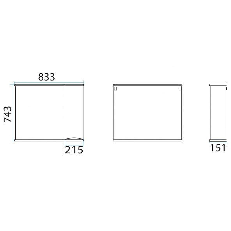 Зеркало со шкафом Misty Элвис 85 R П-Элв-01085-011П с подсветкой Белое глянцевое, купить, цена, заказать, магазин, доставка, скидка, промокод, купить, цена, заказать, магазин, доставка, скидка, промокод