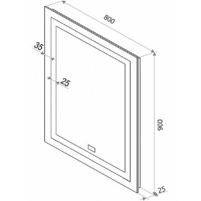 Зеркало Континент Verte 800х900 ЗЛП630 с подсветкой с часами и датчиком движения