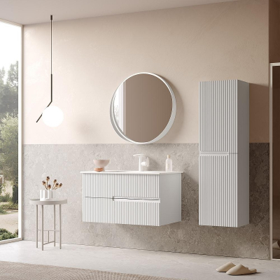 Тумба с раковиной Orka Moonlight 91 5001497 подвесная цвет Белый матовый