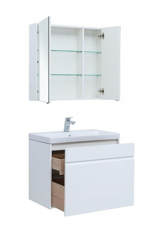 Тумба под раковину Aquanet Палермо 80 253587 подвесная Белый глянец, купить, цена, заказать, магазин, доставка, скидка, промокод, купить, цена, заказать, магазин, доставка, скидка, промокод