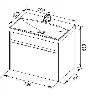 Тумба под раковину Aquanet Палермо 80 253587 подвесная Белый глянец