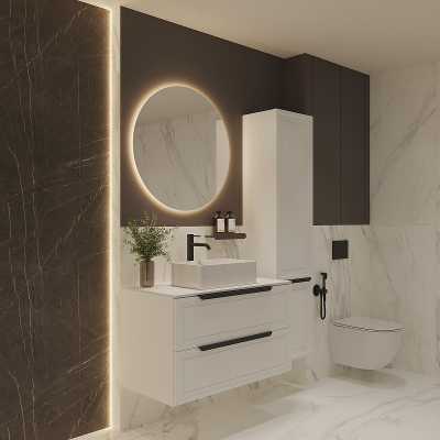 Шкаф пенал ЗОВ Севилья 35 PSW цвет Белый матовый