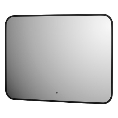Зеркало Defesto Aura 80х60 DF 2967RH с подсветкой 25W-4500K/ИК - выключатель/Нейтральный белый свет/Черная рама