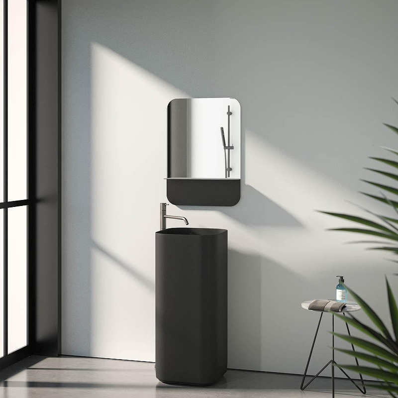 Зеркало Evoform Shadow 50х70 BY 0552 с металлической полочкой - Черный цвет, купить, цена, заказать, магазин, доставка, скидка, промокод, купить, цена, заказать, магазин, доставка, скидка, промокод