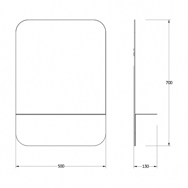 Зеркало Evoform Shadow 50х70 BY 0552 с металлической полочкой - Черный цвет, купить, цена, заказать, магазин, доставка, скидка, промокод, купить, цена, заказать, магазин, доставка, скидка, промокод