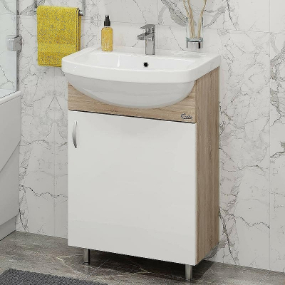 Тумба под раковину Onika Эко 52.10 105207 Белая Дуб сонома