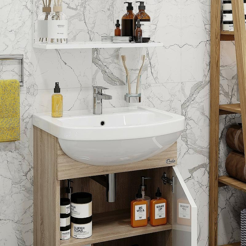 Тумба под раковину Onika Эко 52.10 105207 Белая Дуб сонома, купить, цена, заказать, магазин, доставка, скидка, промокод, купить, цена, заказать, магазин, доставка, скидка, промокод