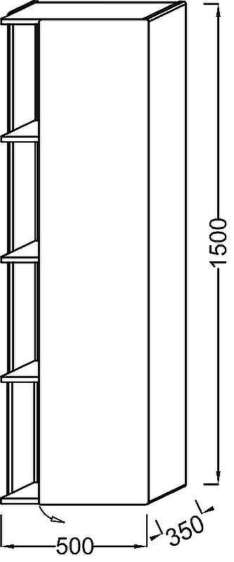 Шкаф пенал Jacob Delafon Terrace 50 R EB1740DRU-G1C подвесной Белый глянцевый, купить, цена, заказать, магазин, доставка, скидка, промокод, купить, цена, заказать, магазин, доставка, скидка, промокод
