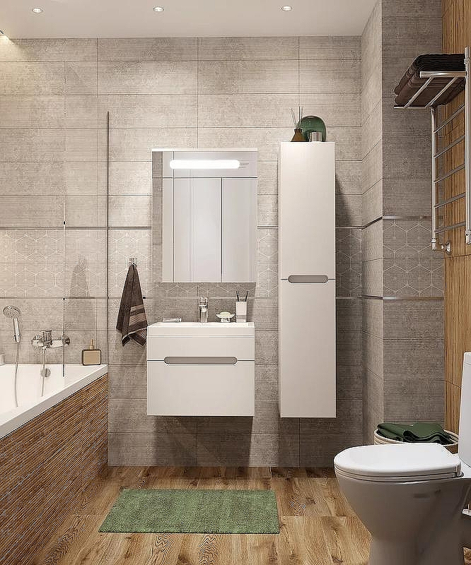 Зеркальный шкаф DIWO Коломна 60 KOL.Z.60/P/W с подсветкой Белый, купить, цена, заказать, магазин, доставка, скидка, промокод, купить, цена, заказать, магазин, доставка, скидка, промокод