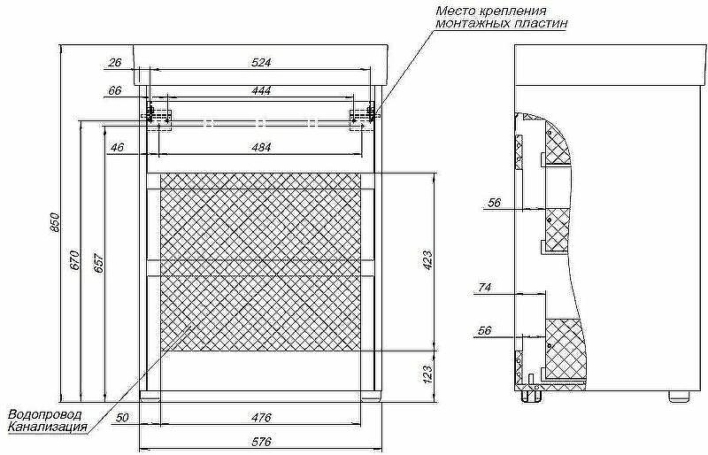 Тумба под раковину Aquanet Nova Lite 60 302470 Дуб рошелье, купить, цена, заказать, магазин, доставка, скидка, промокод, купить, цена, заказать, магазин, доставка, скидка, промокод