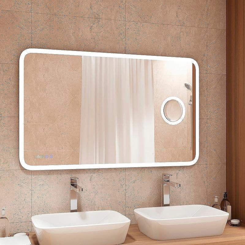 Зеркало Континент Bliss 1200х800 ЗЛП546 с подсветкой с сенсорным выключателем с увеличительным зеркалом с подогревом с часами, купить, цена, заказать, магазин, доставка, скидка, промокод, купить, цена, заказать, магазин, доставка, скидка, промокод