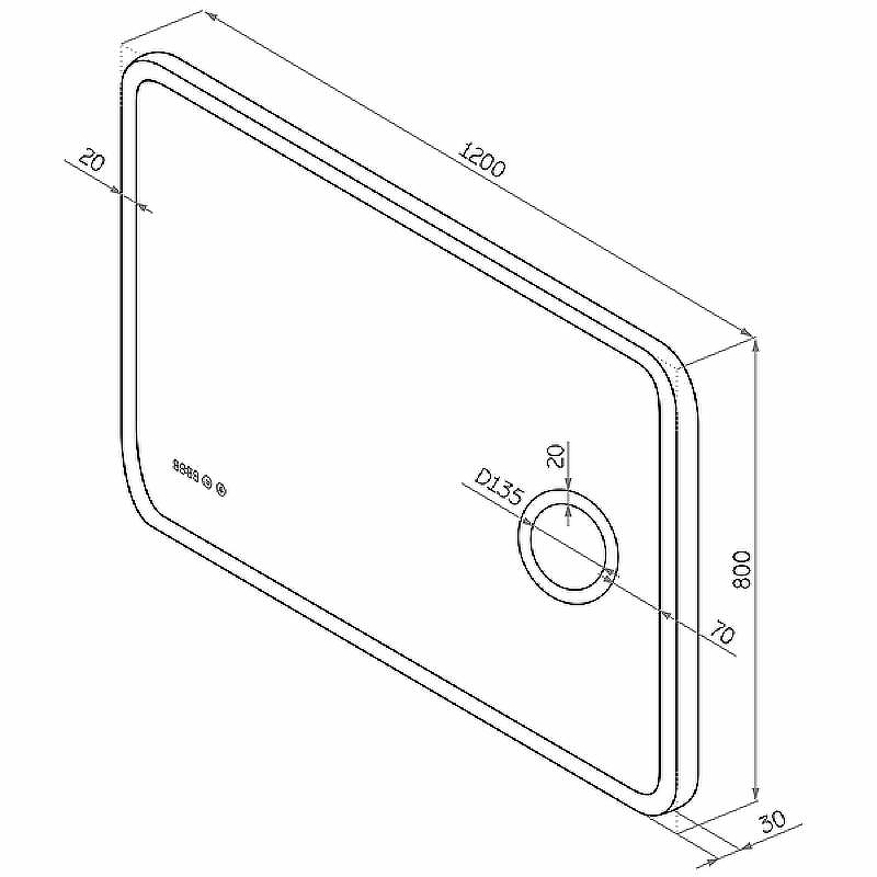 Зеркало Континент Bliss 1200х800 ЗЛП546 с подсветкой с сенсорным выключателем с увеличительным зеркалом с подогревом с часами, купить, цена, заказать, магазин, доставка, скидка, промокод, купить, цена, заказать, магазин, доставка, скидка, промокод
