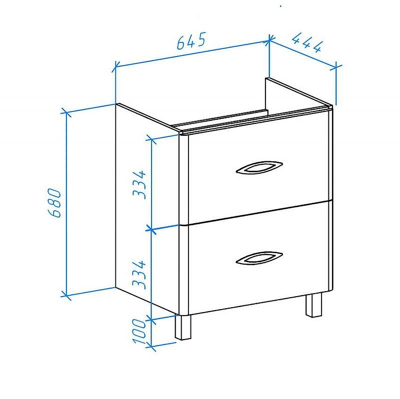 Тумба под раковину Bellezza Джела 70 4639811110019 2 ящика Белая, купить, цена, заказать, магазин, доставка, скидка, промокод, купить, цена, заказать, магазин, доставка, скидка, промокод