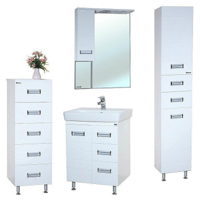 Зеркало со шкафом Bellezza Сиена 70 L 4613911002016 с подсветкой Белое