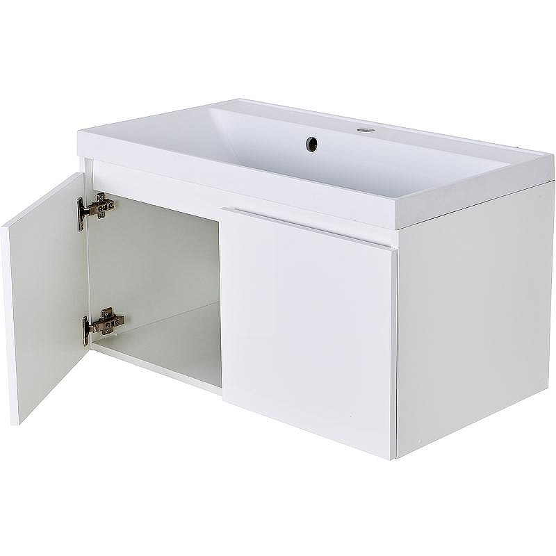 Тумба с раковиной Orange Квадро 60 KV-60TUW+Racl подвесная Белый глянец, купить, цена, заказать, магазин, доставка, скидка, промокод, купить, цена, заказать, магазин, доставка, скидка, промокод