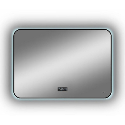 Зеркало Reflexion Shadow 800х600 RF5733SH с подсветкой Черное с сенсорным выключателем, диммером, подогревом и часами