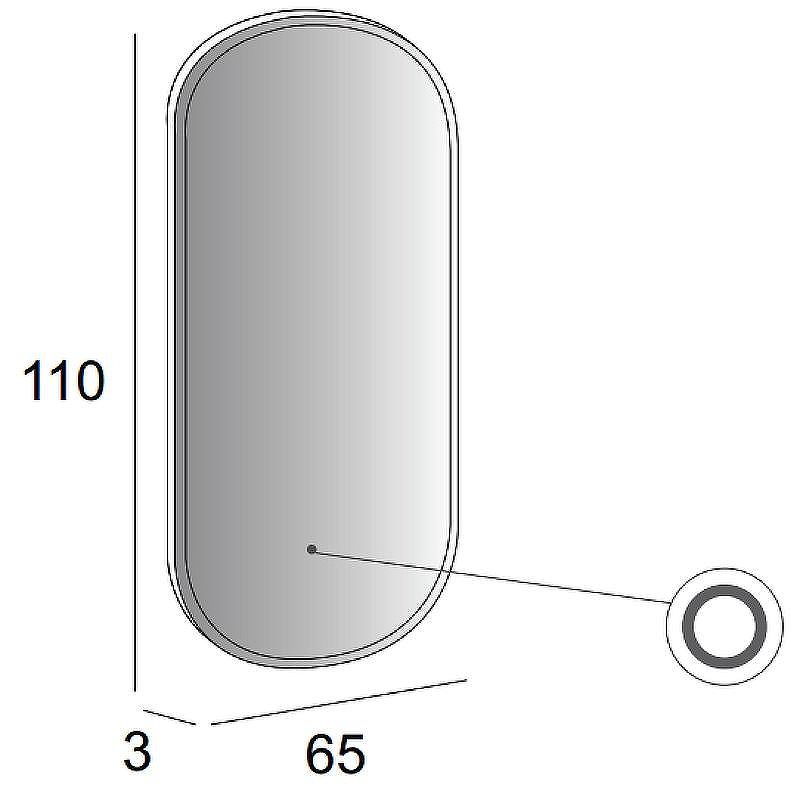 Зеркало Cezares 65 45096 с подсветкой с сенсорным выключателем, купить, цена, заказать, магазин, доставка, скидка, промокод, купить, цена, заказать, магазин, доставка, скидка, промокод