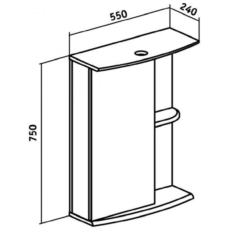 Зеркальный шкаф Runo Николь 55 L 00000000037 с подсветкой Белый, купить, цена, заказать, магазин, доставка, скидка, промокод, купить, цена, заказать, магазин, доставка, скидка, промокод