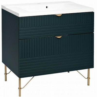 Тумба с раковиной Veedi Monte Lux 90 14000014 Зеленая Золото