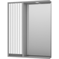 Зеркало со шкафом Brevita Balaton 65 L BAL-04065-01-01Л с подсветкой Белое матовое Серое матовое, купить, цена, заказать, магазин, доставка, скидка, промокод, купить, цена, заказать, магазин, доставка, скидка, промокод
